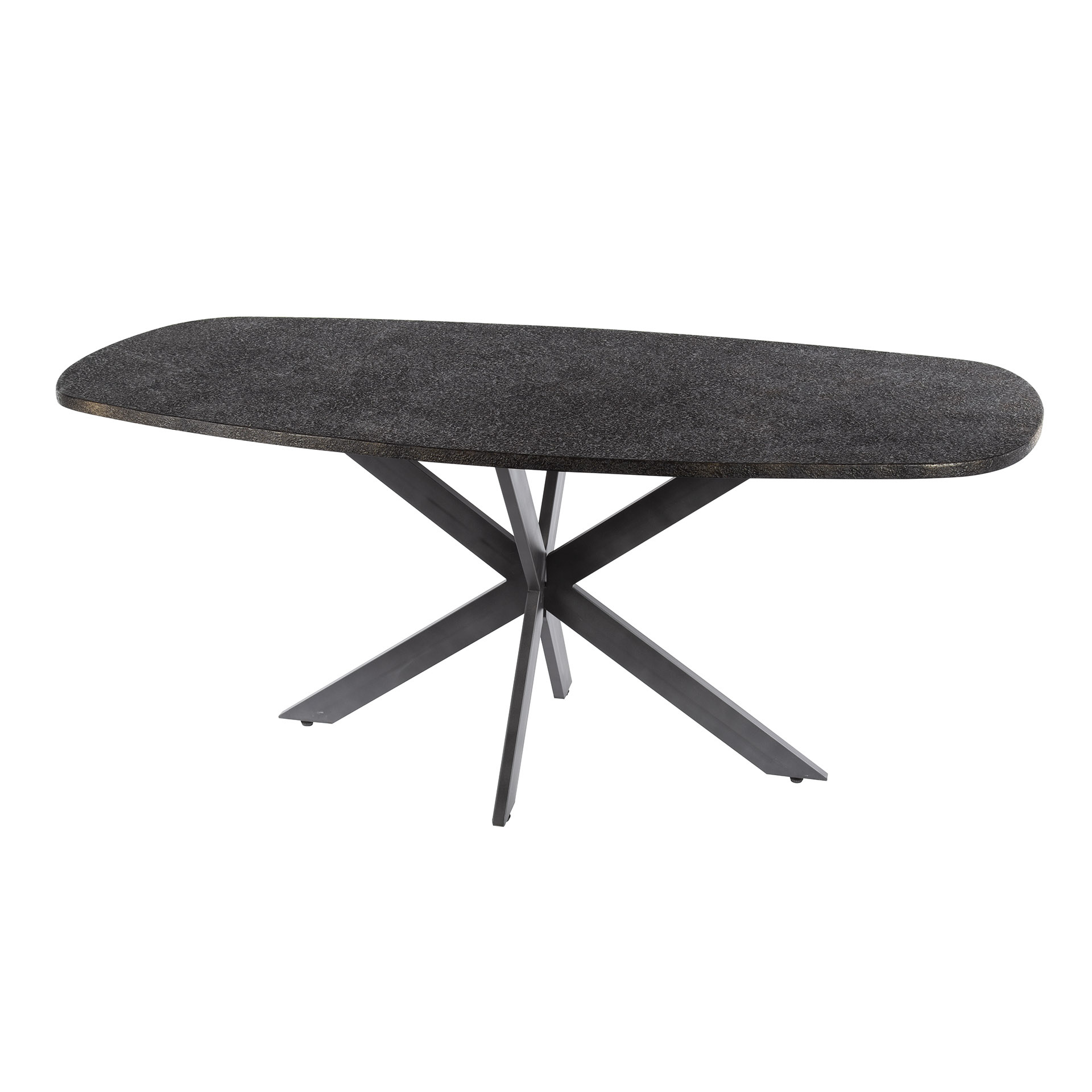 Hoyz Collection - Eettafel Metallic Deens Ovaal 180 Cm - Zwartbruin
