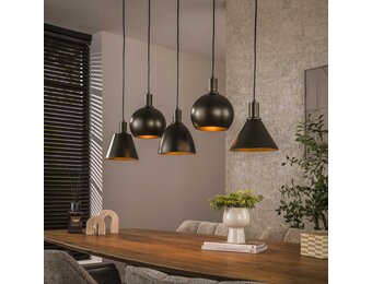 Hoyz Collection - Hanglamp Metallo Mix 5-lichts - Sienna Bruin