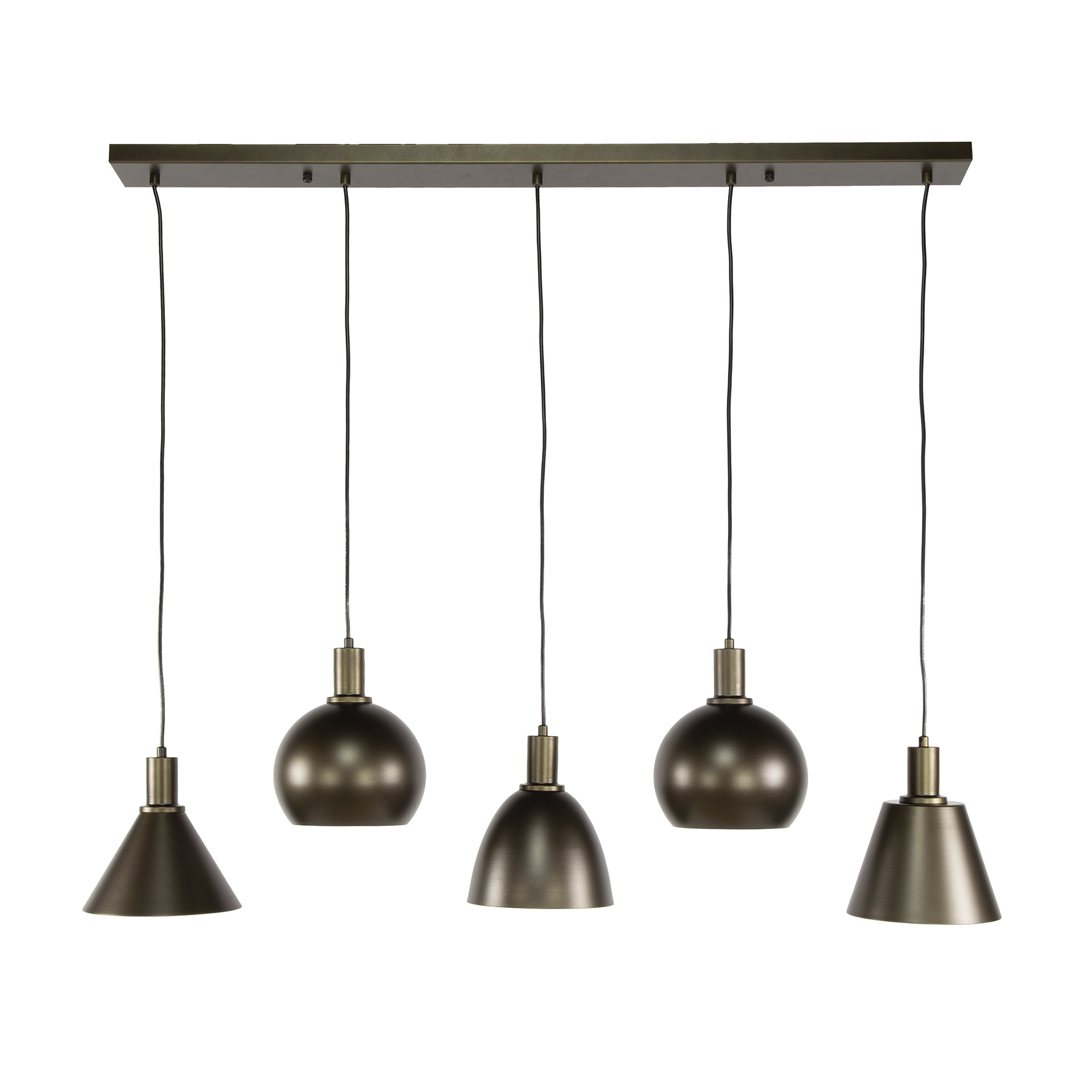 Hoyz Collection - Hanglamp Metallo Mix 5-lichts - Sienna Bruin
