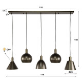 Hoyz Collection - Hanglamp Metallo Mix 5-lichts - Sienna Bruin