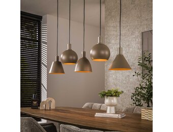 Hoyz Collection - Hanglamp Metallo Mix 5-lichts - Beige