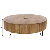 Hoyz Collection - Salontafel Wave Ø120 Cm - Massief Mango Zand