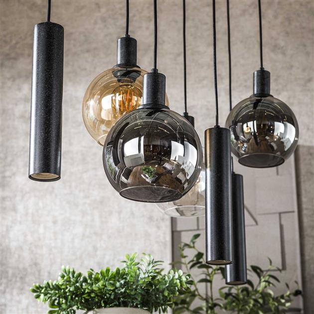 Hoyz Collection - Hanglamp Sfera Tricolore 4+3-lichts - Artic Zwart
