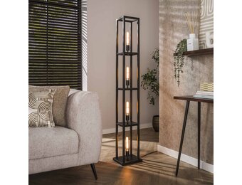 Hoyz Collection - Vloerlamp Quadra 4-lichts - Artic Zwart