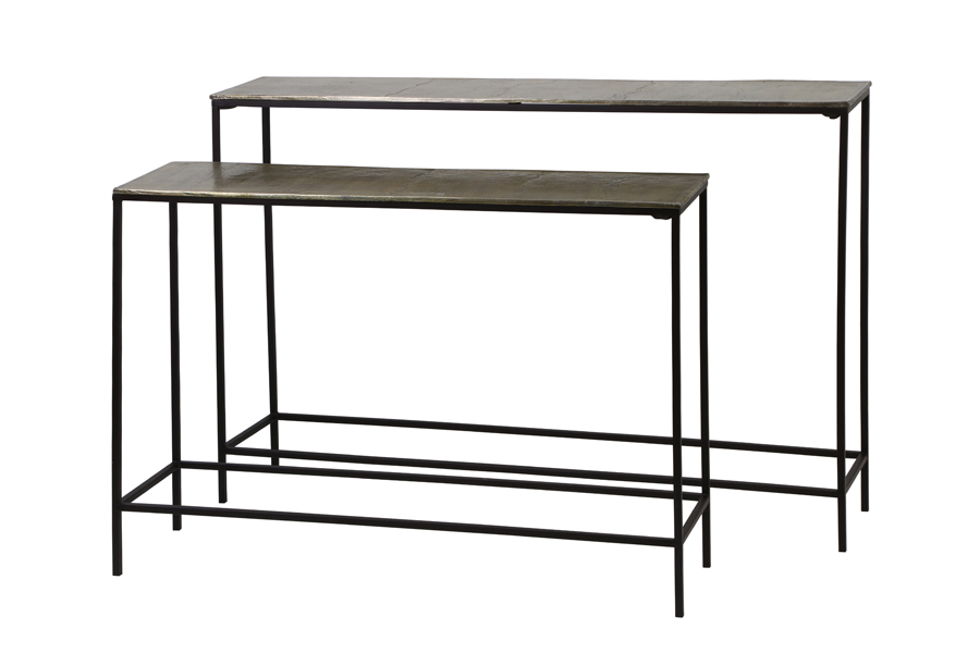 Light & Living - Side HARTSVILLE - 119x25x80.5cm - Brons - Set van 2