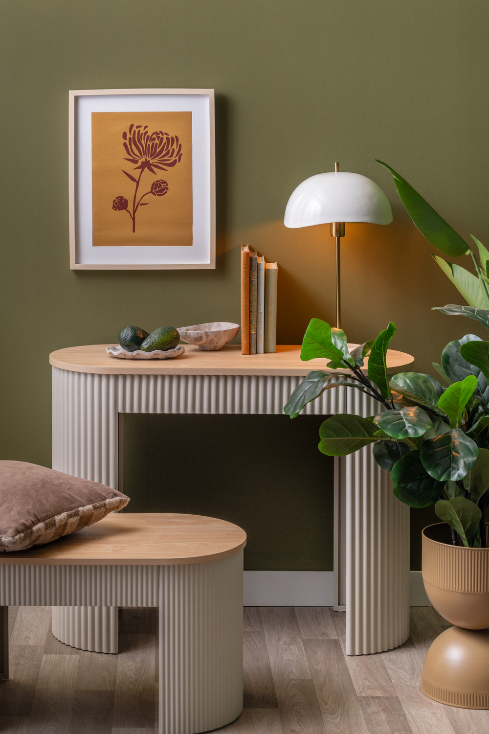 Leitmotiv - Console Bijzettafel Estriado - Warmgrijs