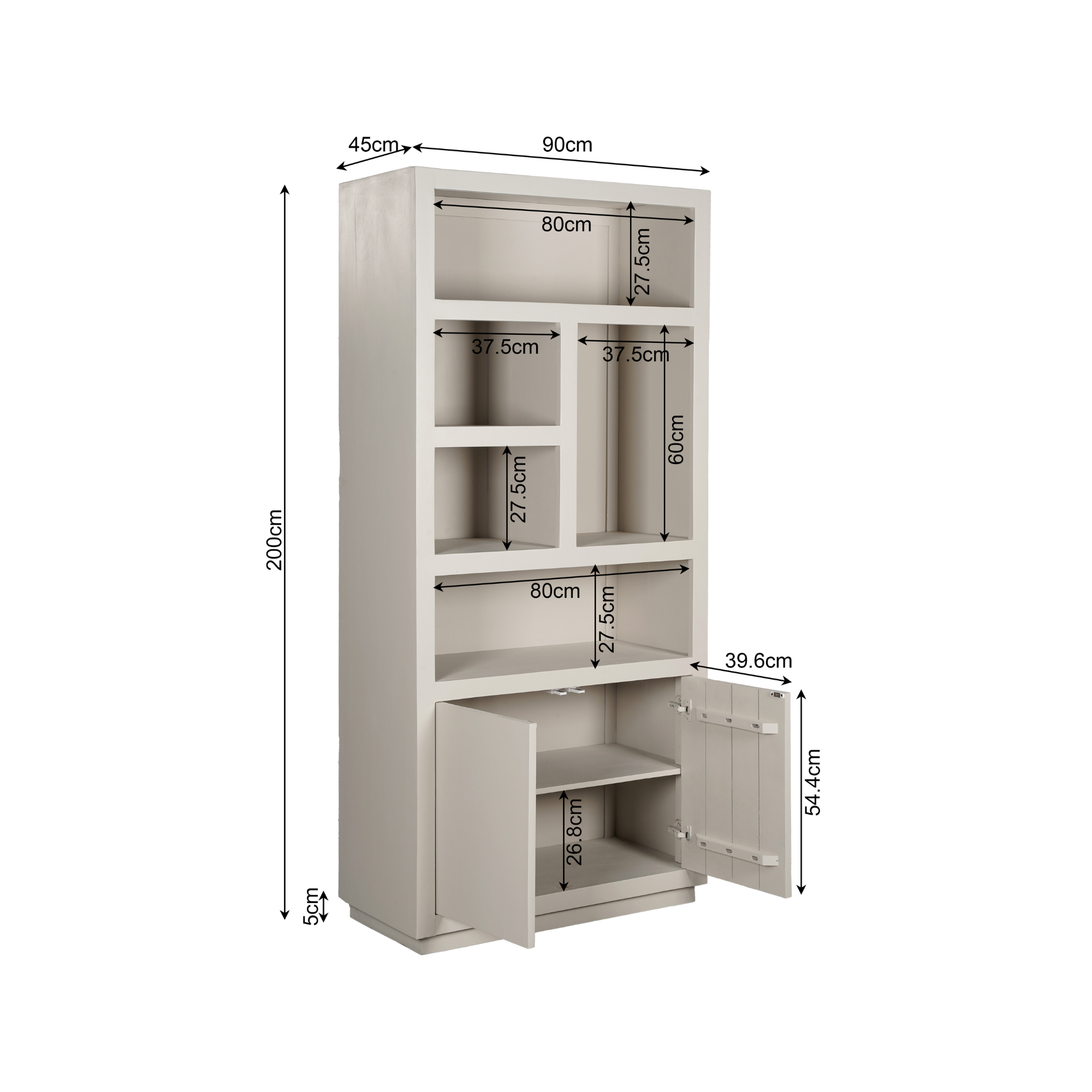 Starfurn - Vakkenkast Brussel - Beige - 45x90x200 cm