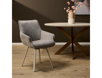 Starfurn - Eetkamerstoel Mees - Taupe - Set van 2