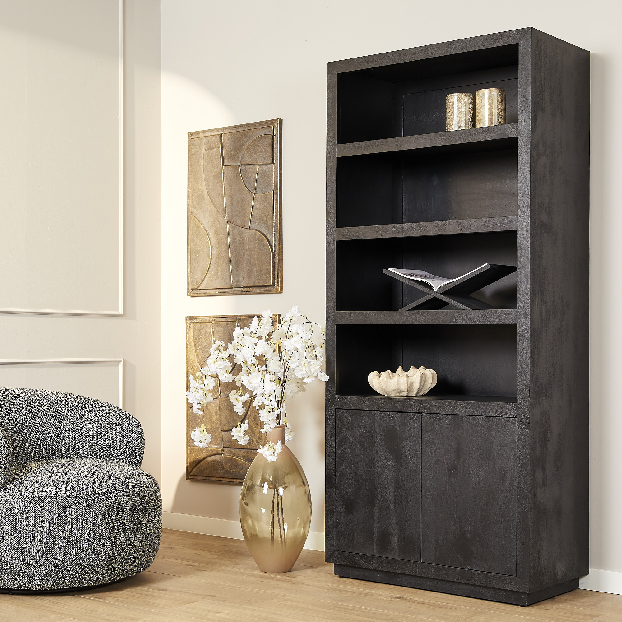 Starfurn - Boekenkast Brussel Black - 90 cm