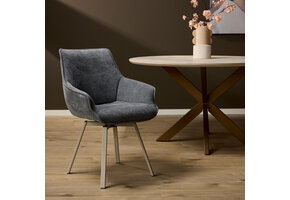 Starfurn - Eetkamerstoel Mees - Grijs - 62,5x57x86,5 cm