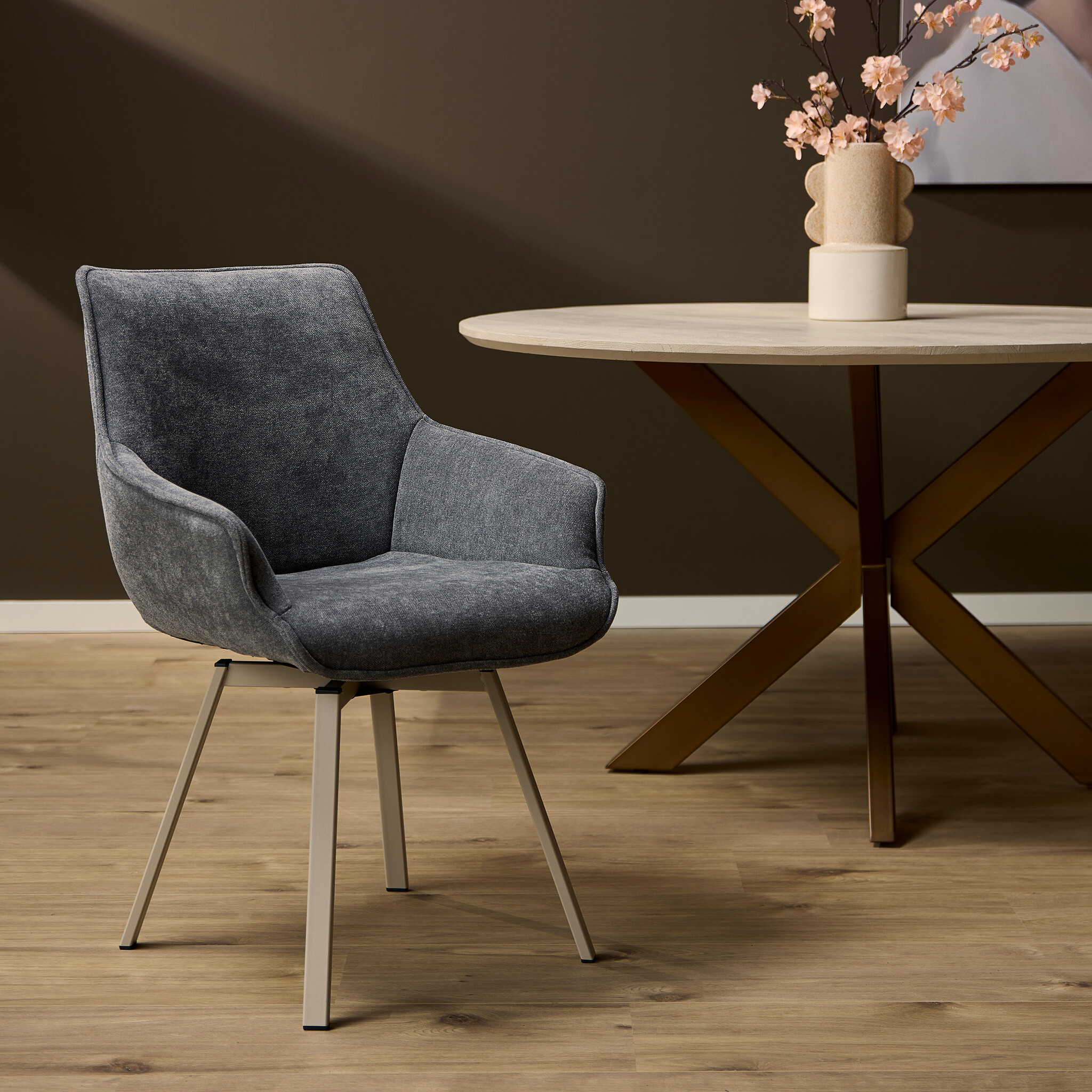 Starfurn - Eetkamerstoel Mees - Antraciet - Set van 2