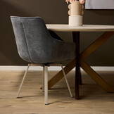 Starfurn - Eetkamerstoel Mees - Antraciet - Set van 2