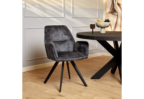 Starfurn - Eetkamerstoel Nova - Grijs - 58x65x64 cm