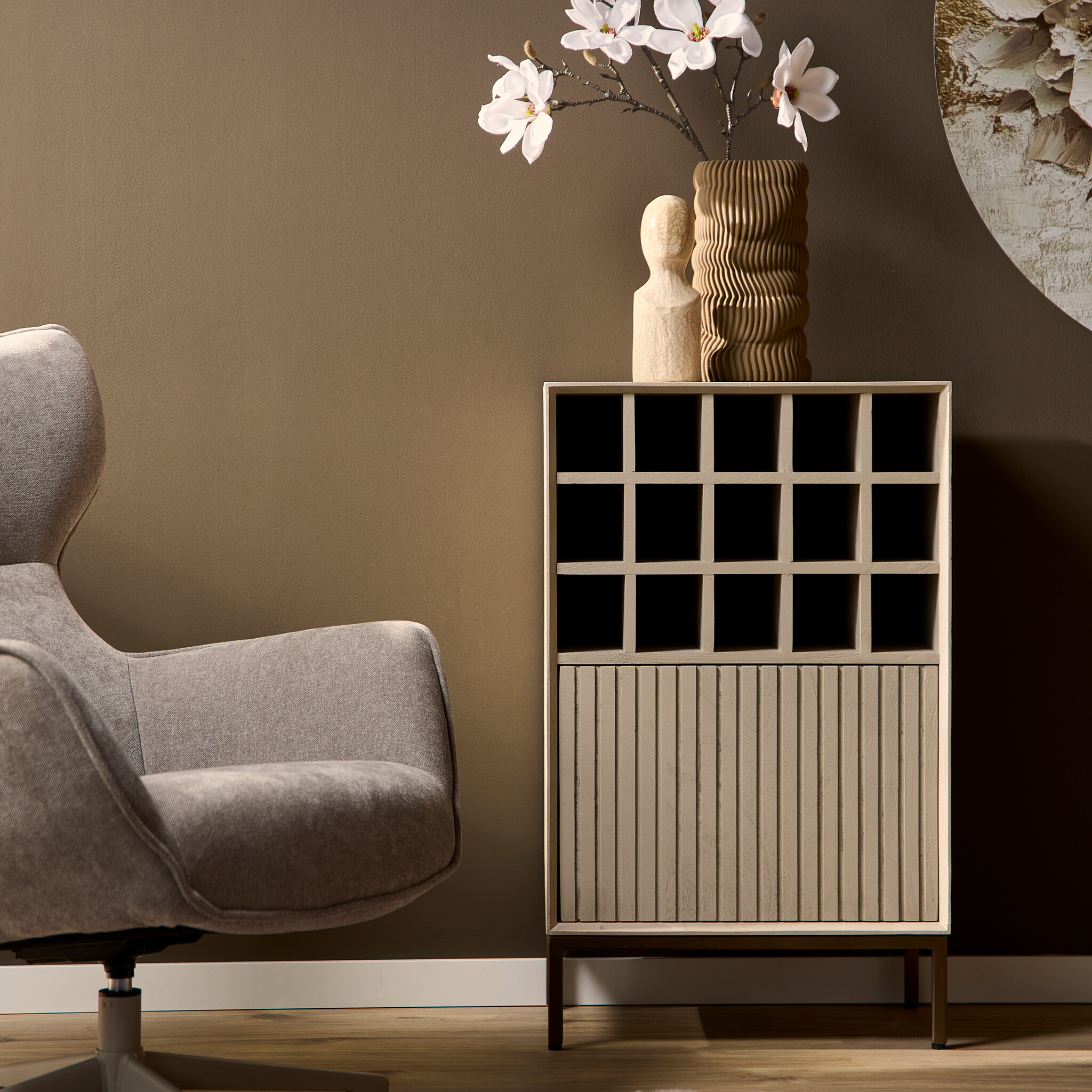 Starfurn - Wijnkast Madison - Beige - 35x55x90 cm