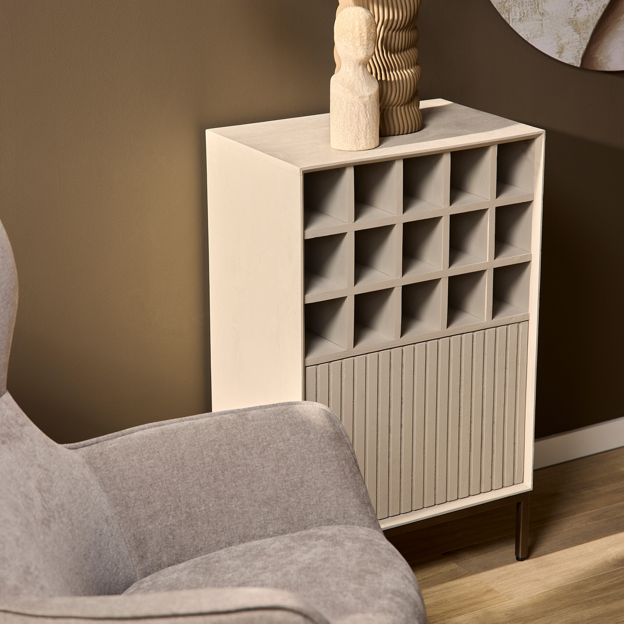 Starfurn - Wijnkast Madison - Beige - 35x55x90 cm