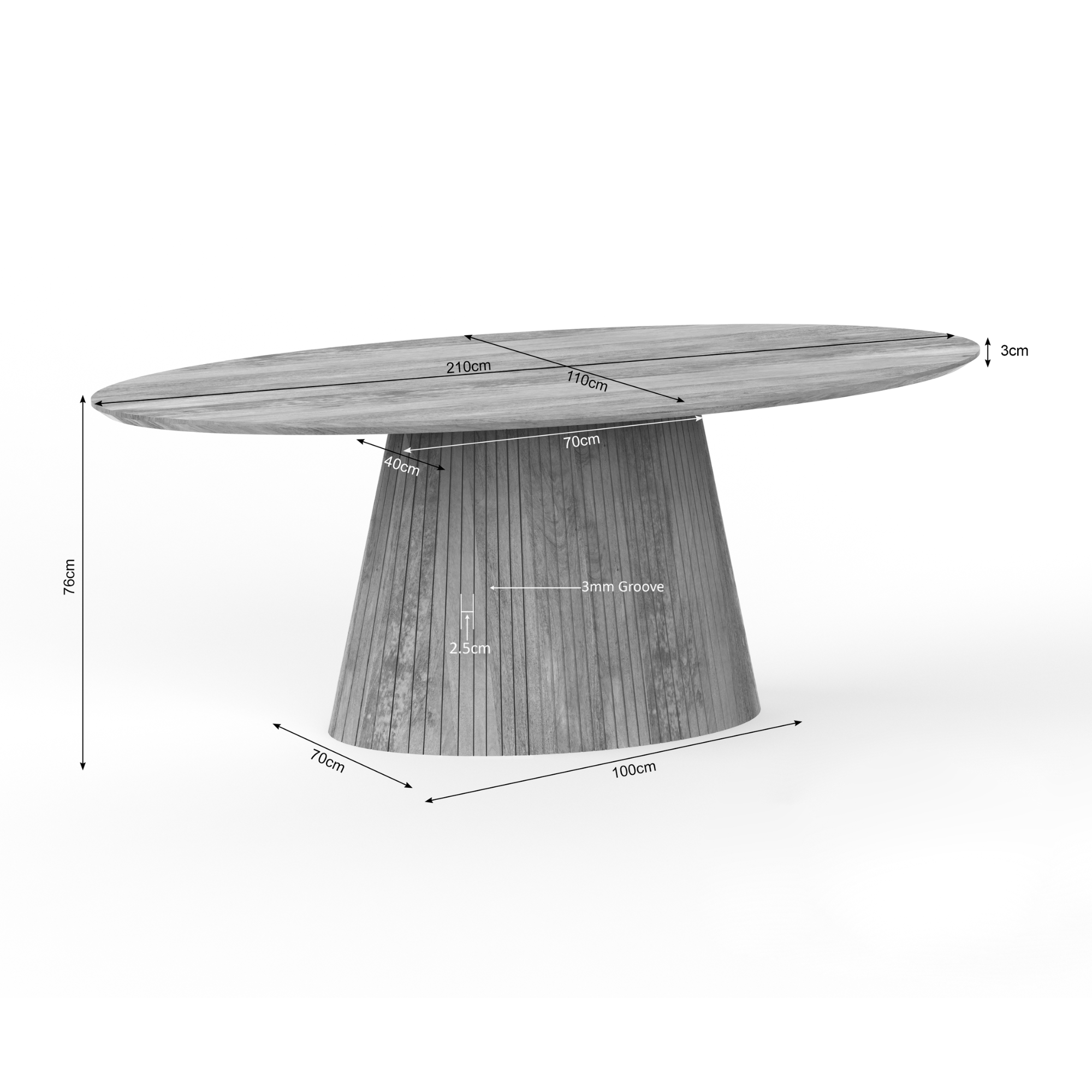 Starfurn - Eettafel Lana - Bruin - 110x210x76 cm