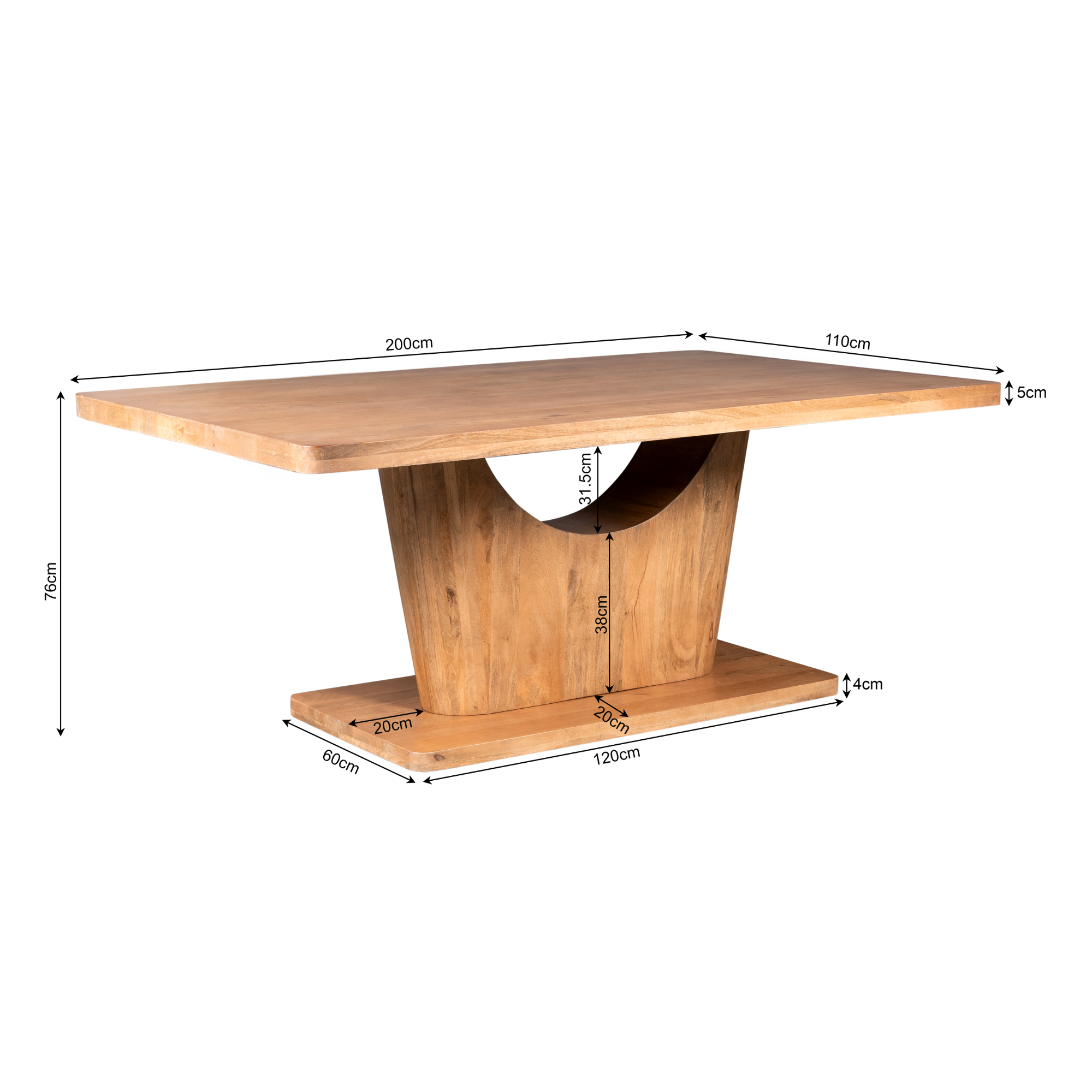 Starfurn - Eettafel Voco - Bruin - 110x200x76 cm