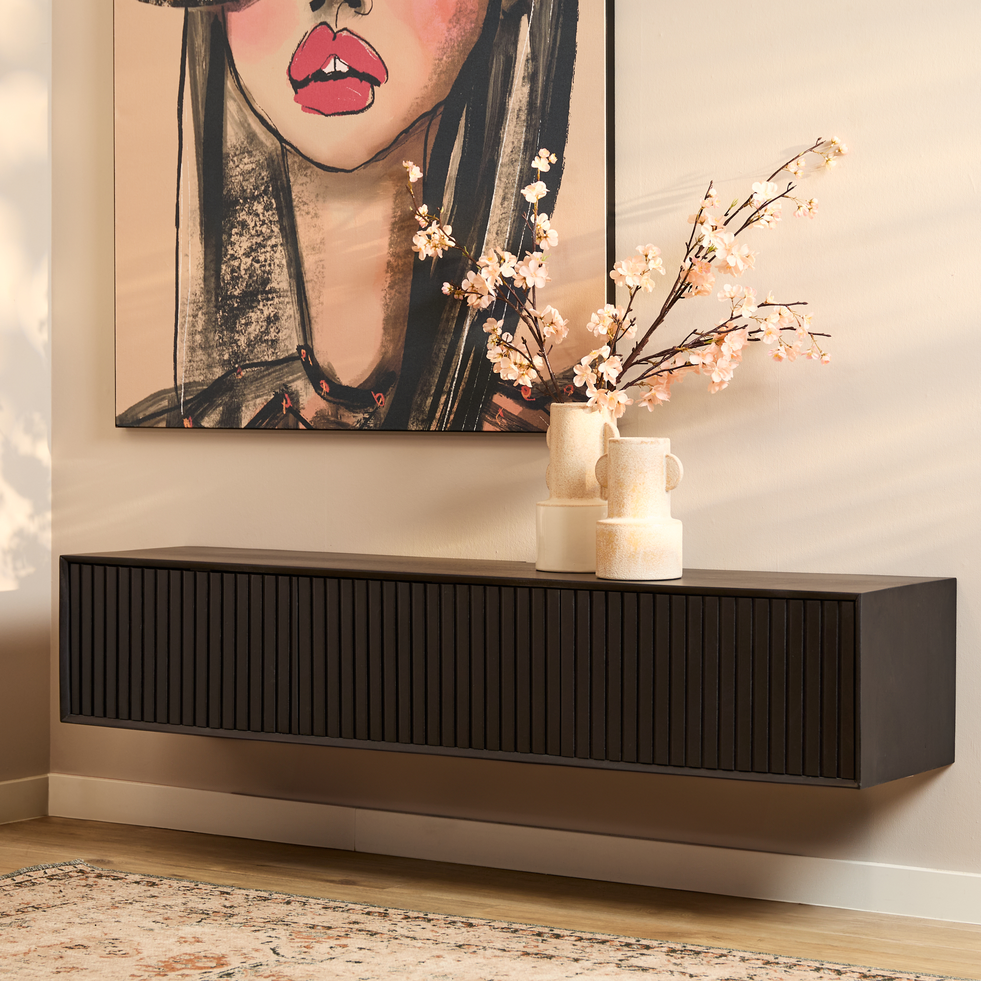 Starfurn - Zwevend tv meubel Madison Black - 160 cm