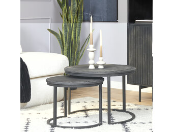 Starfurn - Salontafel Ora Black Kadappa Stone- 60 cm - Set van 2