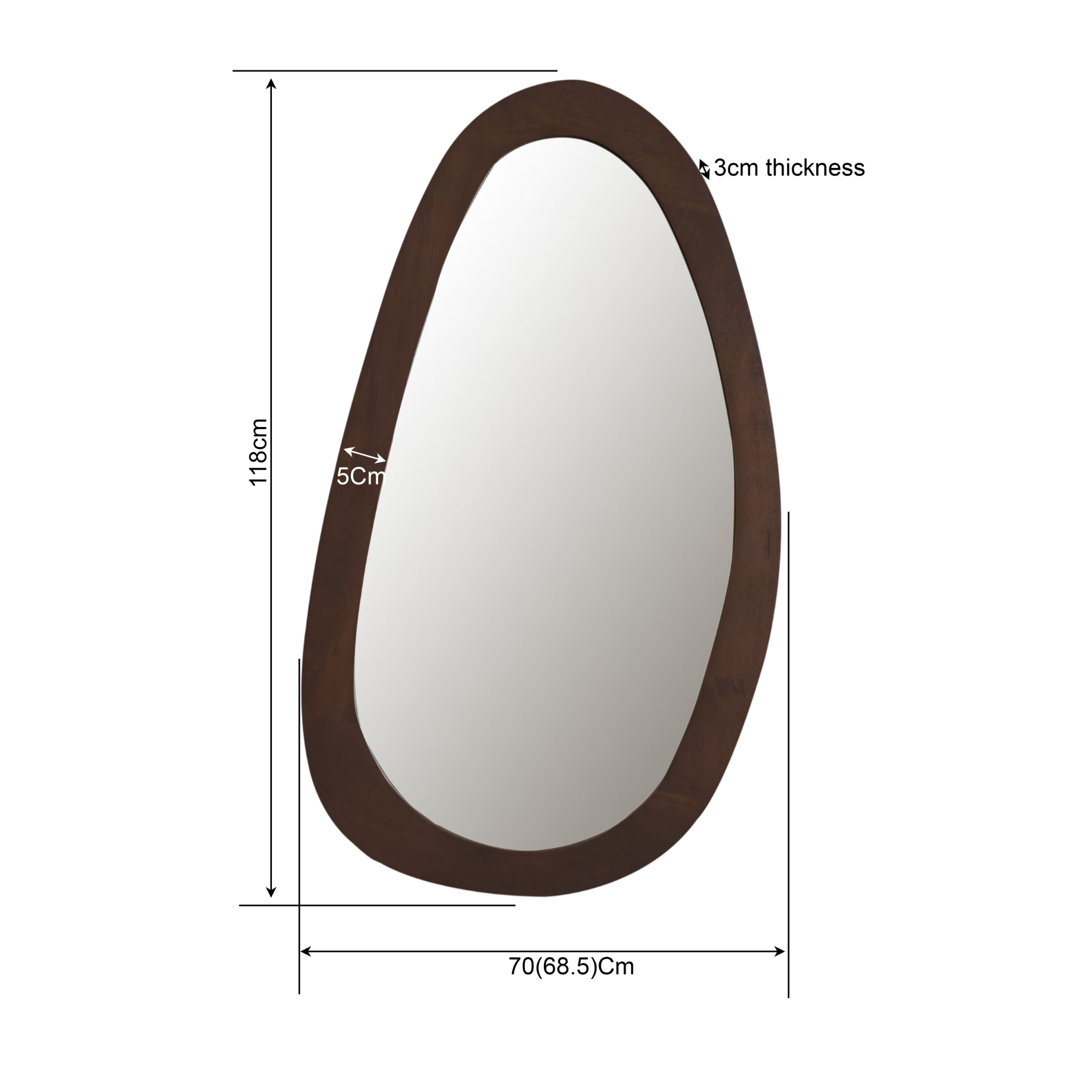 Starfurn - Spiegel Lou - 70 cm - Walnut