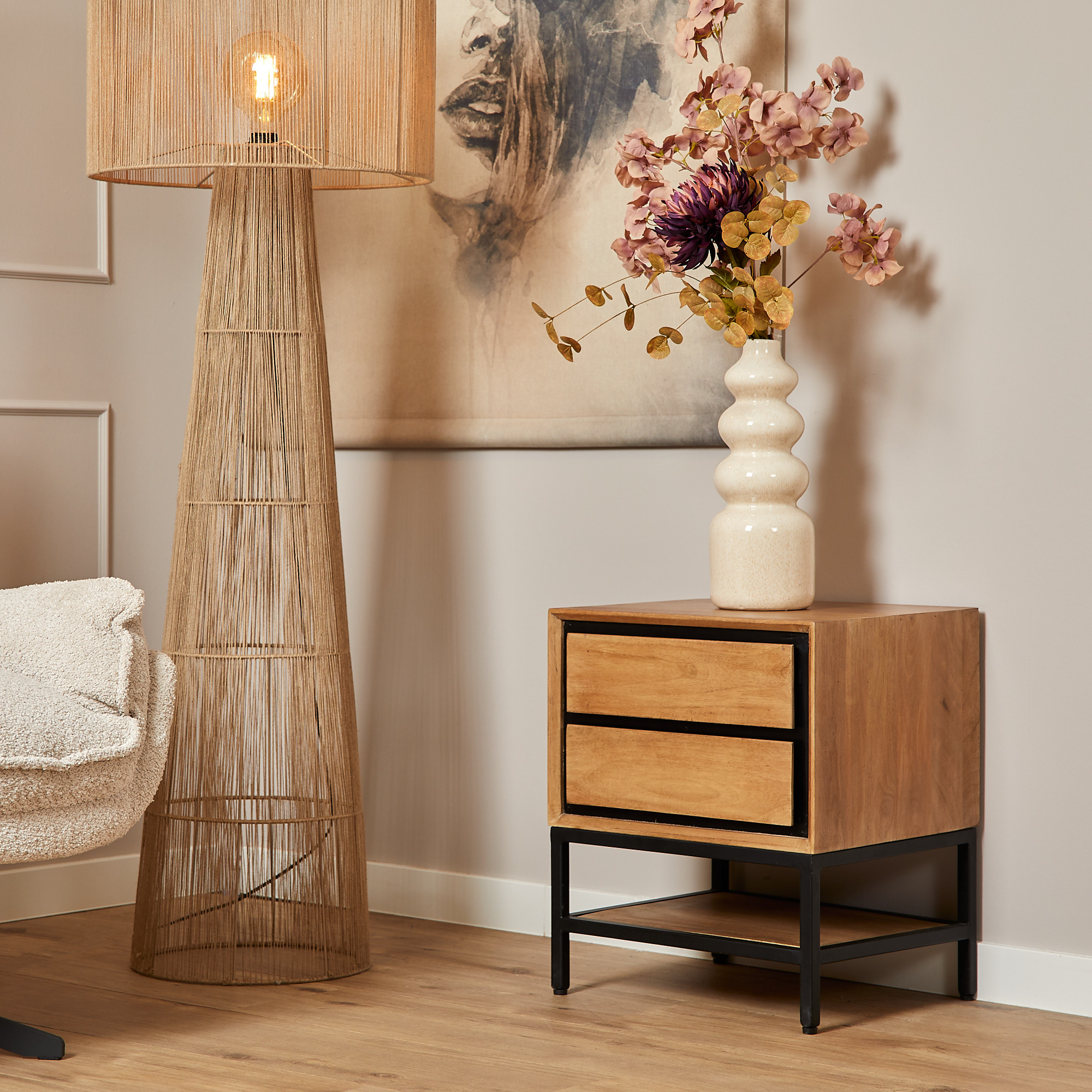 Starfurn - Nachtkastje RichWood - Bruin - 40x45x53 cm