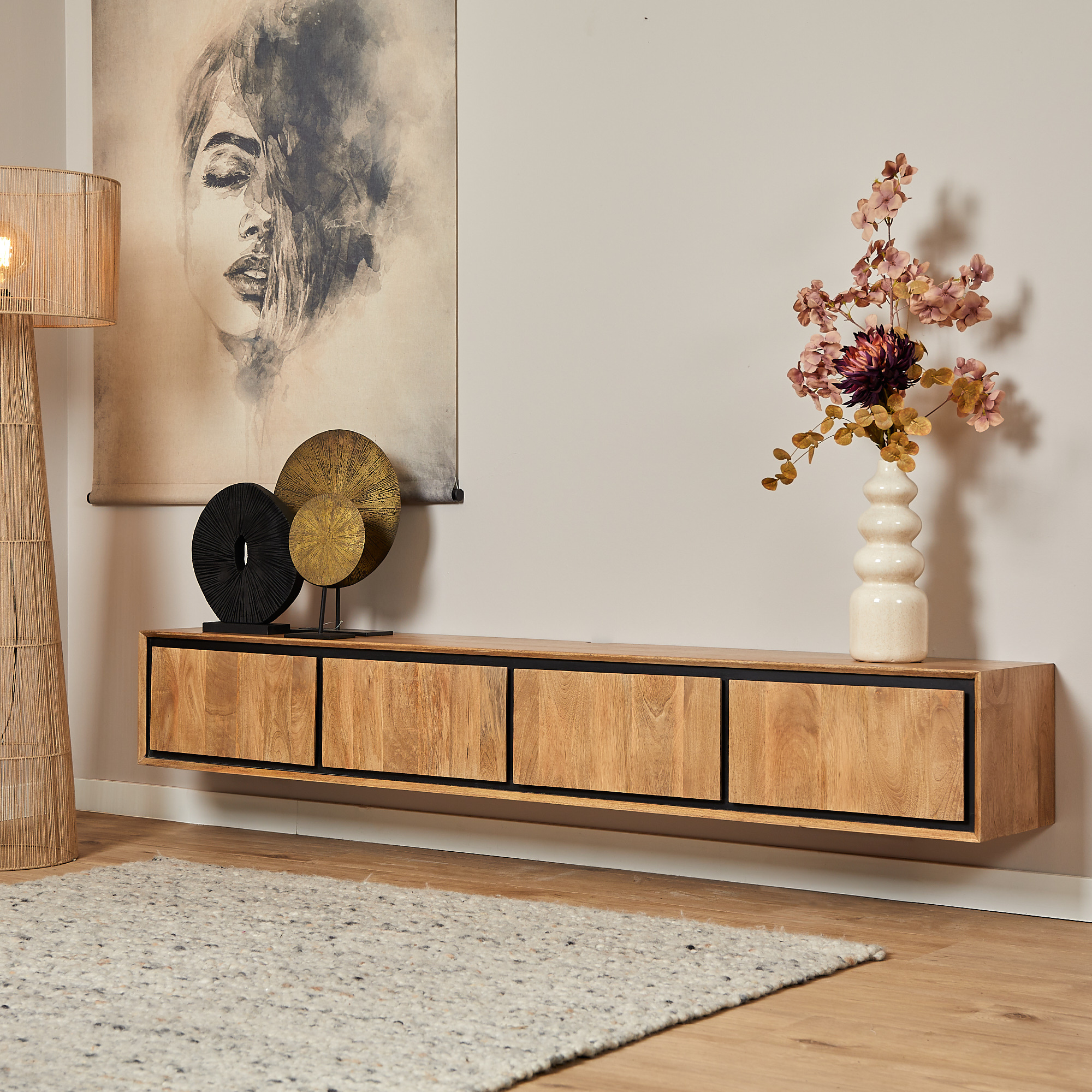 Starfurn - Tv meubel RichWood - Bruin - 35x200x30 cm