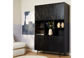 Starfurn - Vakkenkast Madison - Zwart - 45x135x200 cm