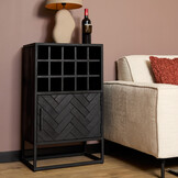 Starfurn - Wijnkast New York - Zwart - 35x55x90 cm