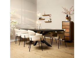 Starfurn - Eettafel Brandy - Zwart - 110x240x76 cm