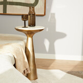 Starfurn - Bijzettafel Essy White marble - 38 cm