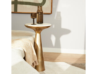 Starfurn - Bijzettafel Essy White marble - 38 cm