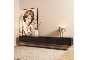 Starfurn - Tv meubel Vision - Zwart - 30x280x35 cm