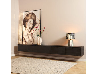 Starfurn - Tv meubel Vision - Zwart - 30x280x35 cm