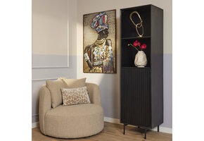 Starfurn - Boekenkast Madison - Zwart - 45x55x200 cm