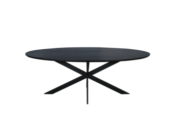 Starfurn - Eiken eettafel Ferris - Ovaal 210 cm - Zwart