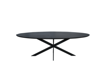 Starfurn - Eiken eettafel Ferris - Ovaal 240 cm - Zwart