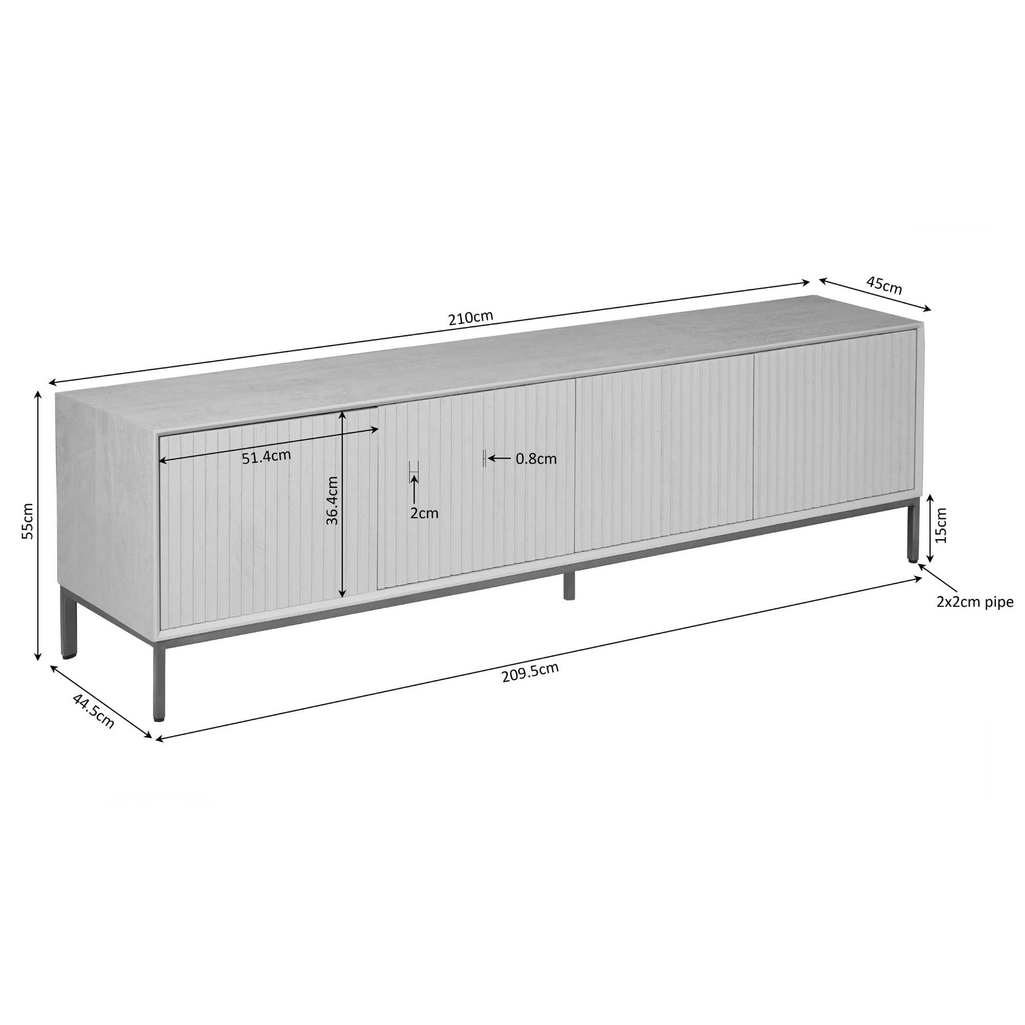 Starfurn - Tv meubel Madison - Bruin - 45x210x55 cm