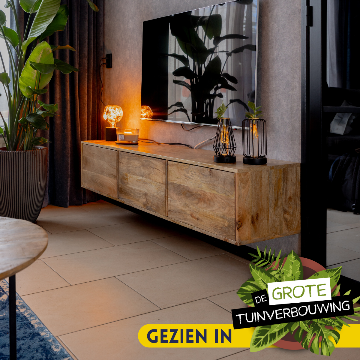 Starfurn - Zwevend tv meubel Vision Natural - 160 cm