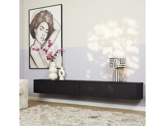 Starfurn - Zwevend tv meubel Vision Black - 240 cm