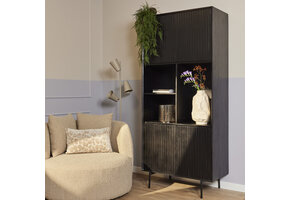 Starfurn - Vakkenkast Madison - Zwart - 45x90x200 cm