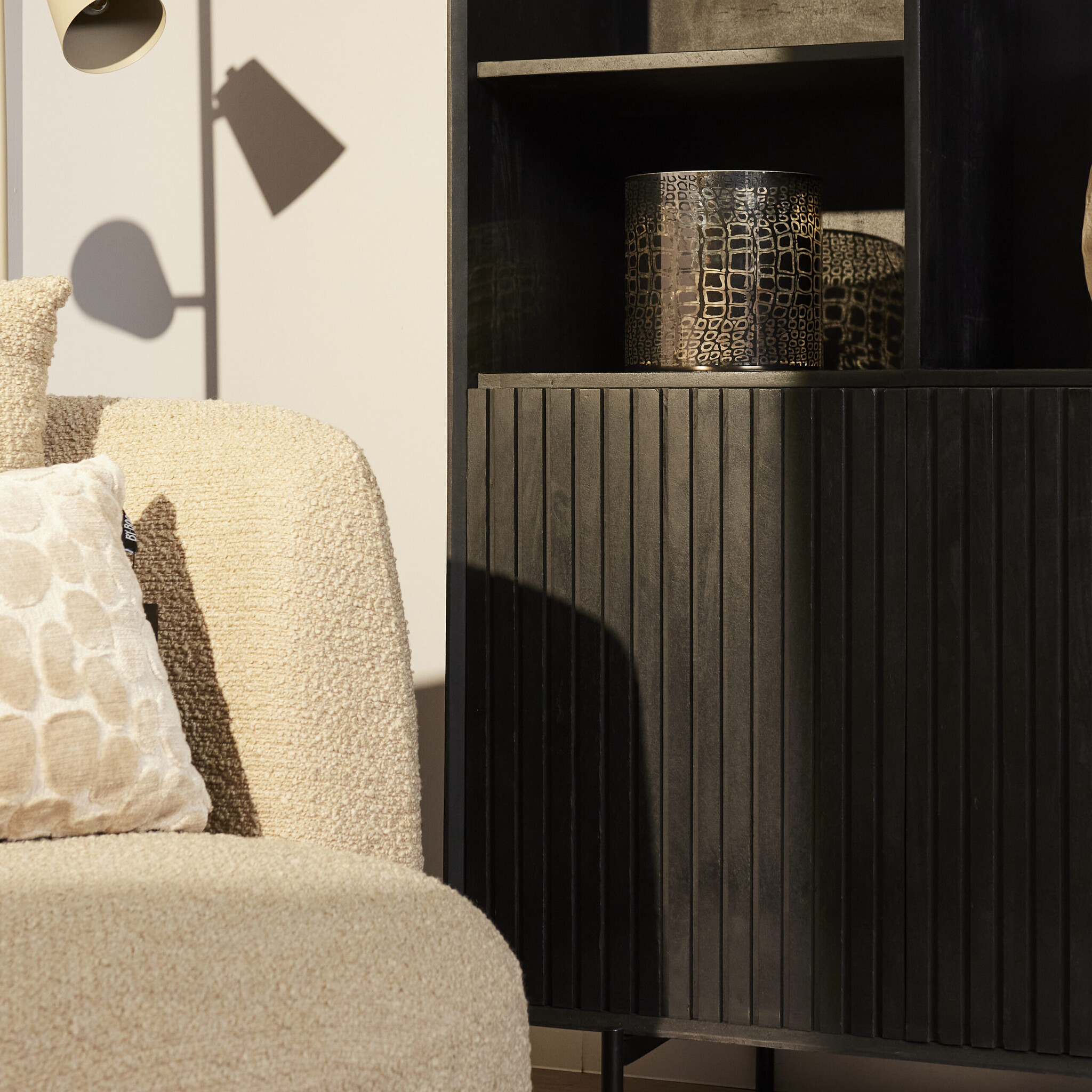 Starfurn - Vakkenkast Madison - Zwart - 45x90x200 cm