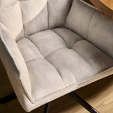 Starfurn - Eetkamerstoel Dani Velvet - Champagne - Met armleuning - Set van 2