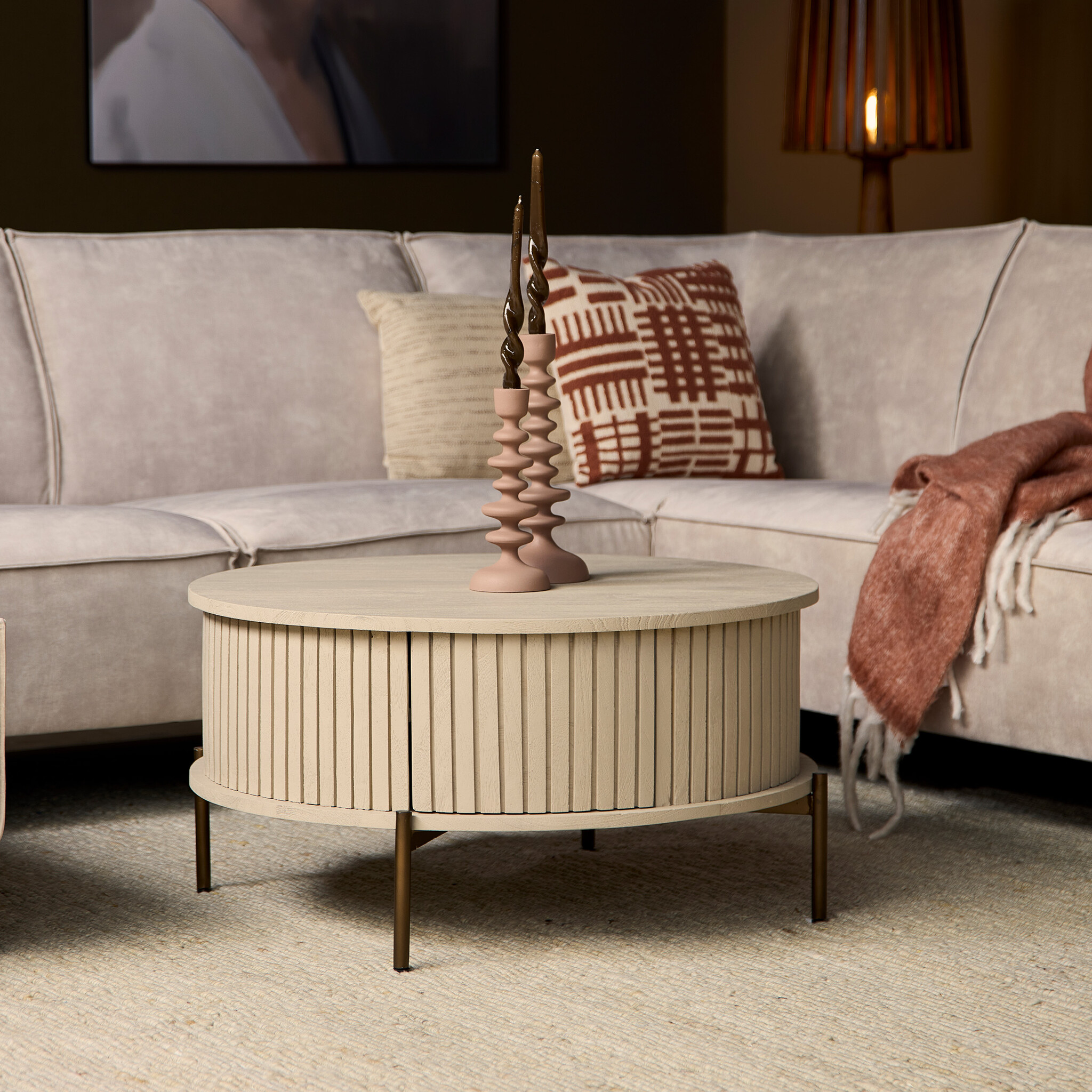 Starfurn - Salontafel Madison - Beige - 80x80x40 cm