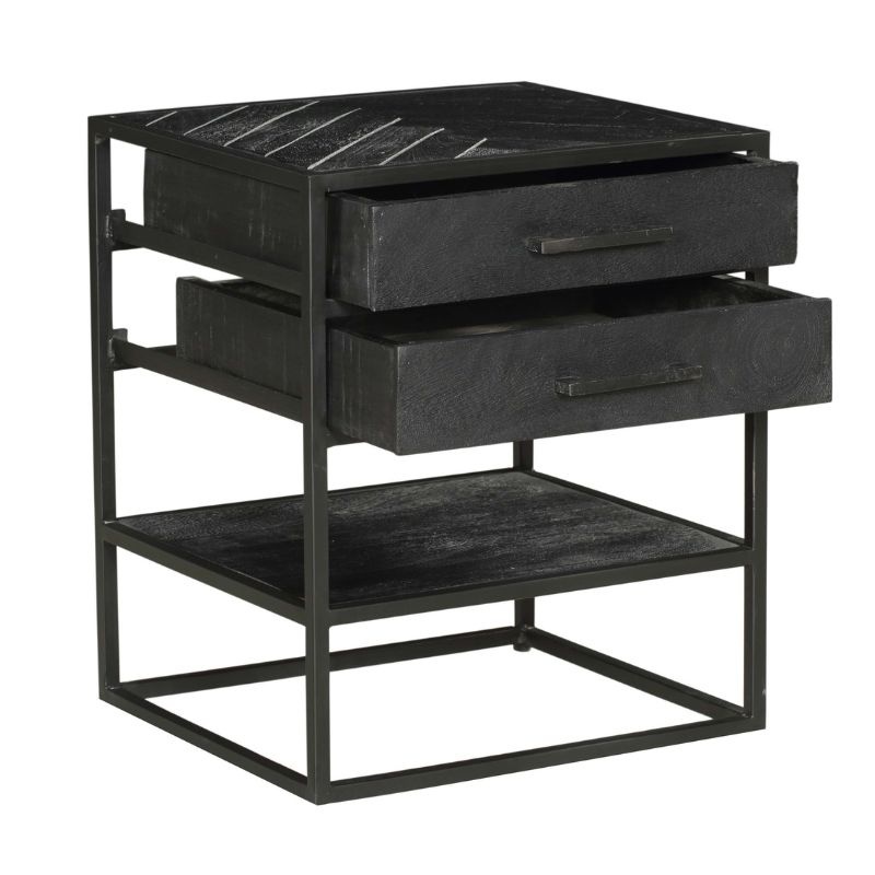 Starfurn - Nachtkastje New York - Zwart - 40x45x53 cm