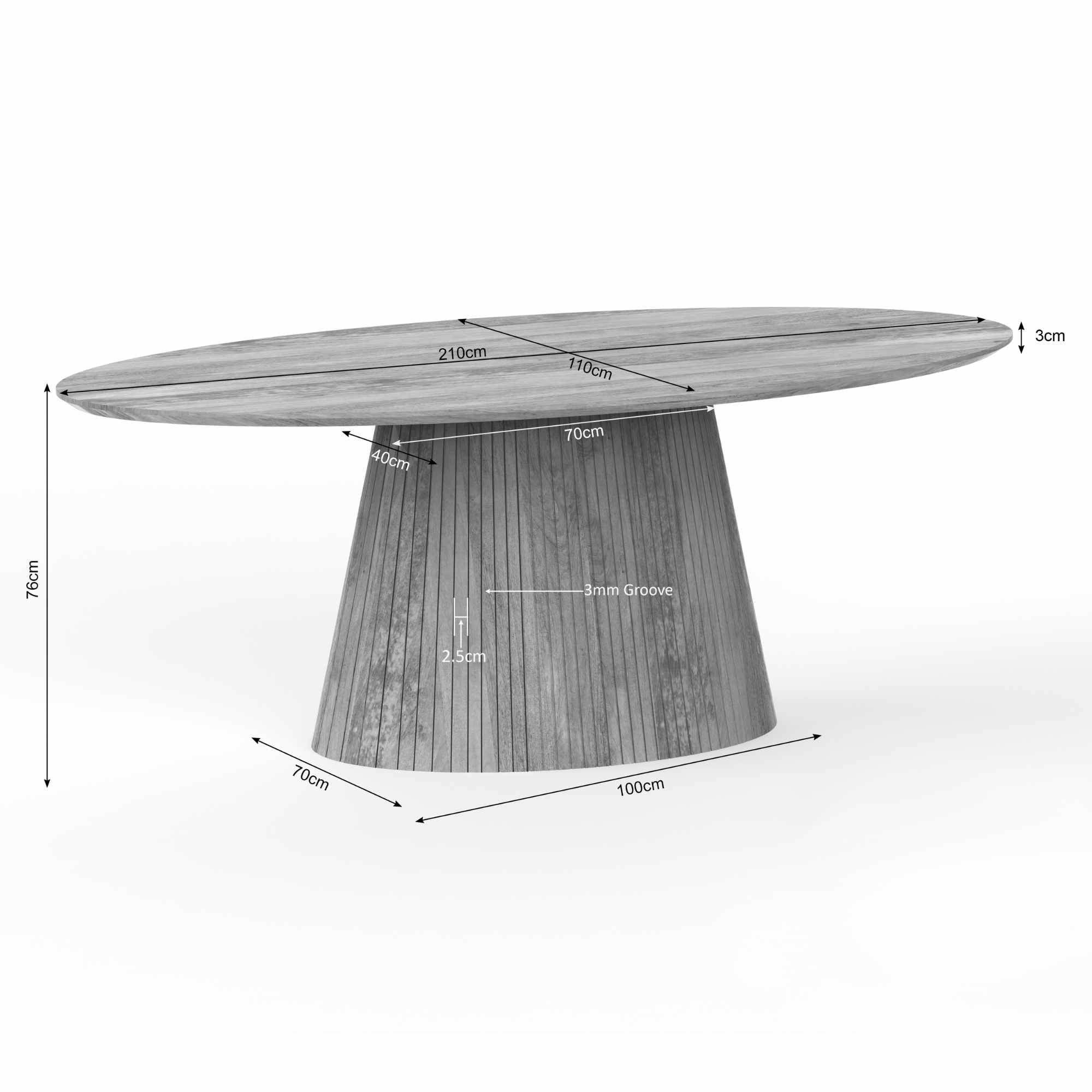 Starfurn - Eettafel Lana - Taupe - 110x210x76 cm