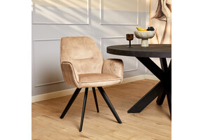 Starfurn - Eetkamerstoel Nova - Beige - 58x65x64 cm