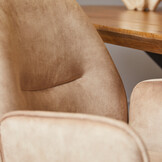 Starfurn - Eetkamerstoel Nova - Beige - Met armleuning - Set van 2