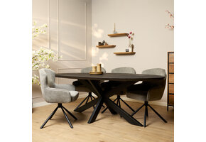 Starfurn - Eettafel Brandy - Zwart - 100x210x76 cm