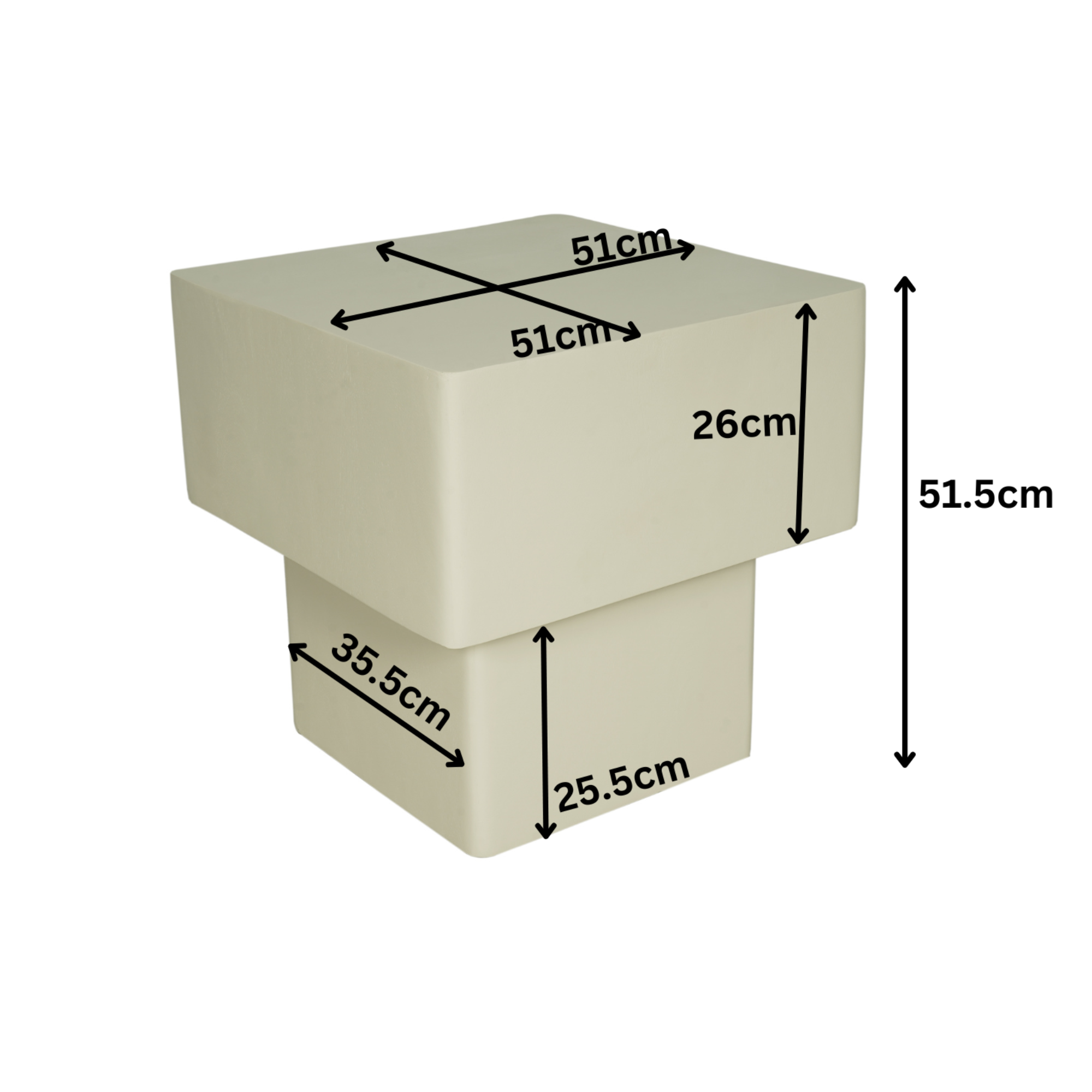 Starfurn - Salontafel Saya - Wit - 50x50x51 cm