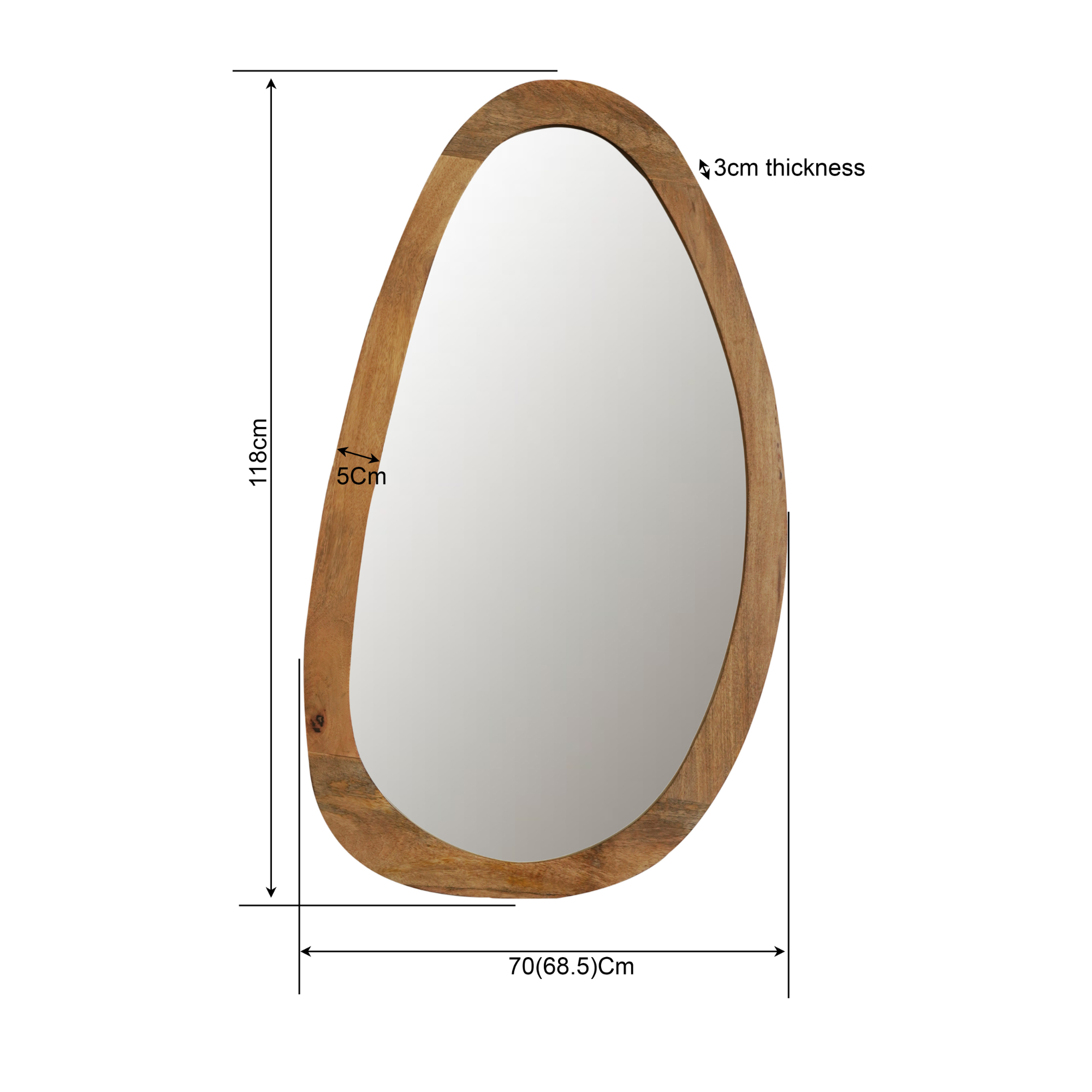 Starfurn - Spiegel Lou - 70 cm - Naturel